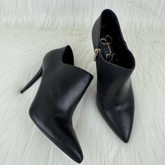 Jessica Simpson Shoes - Jessica Simpson Black Pointed-Toe Leather Ankle Booties